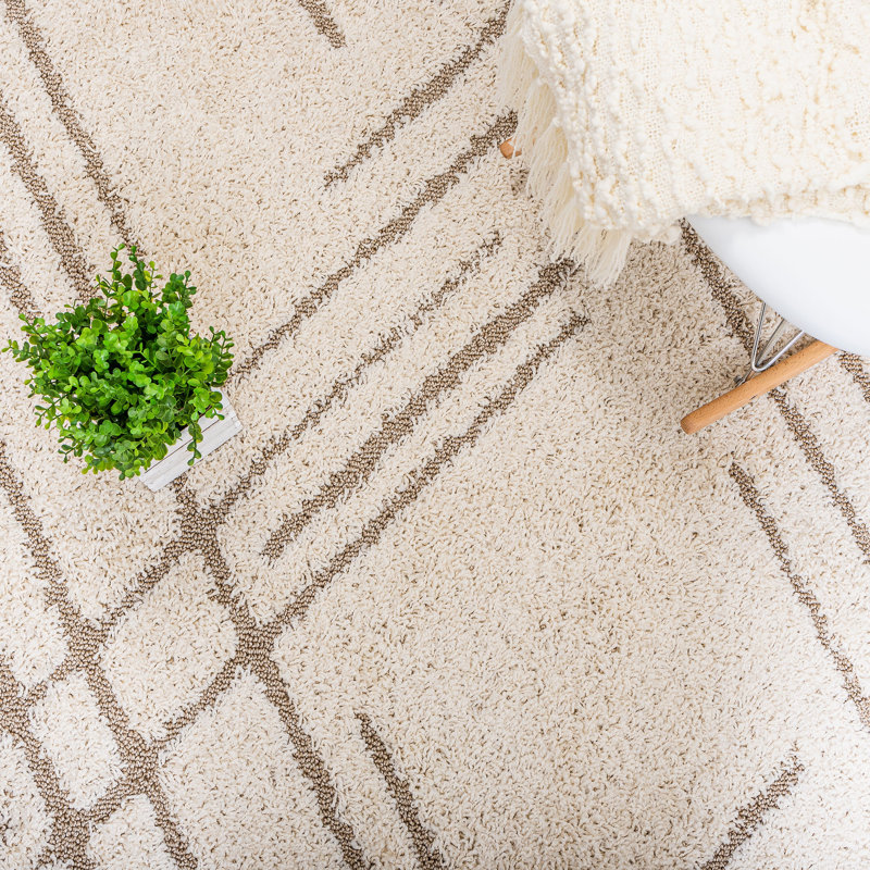 Tapis à poils longs Oak Lines, Rectangle 2 pi 7 po x 4 pi 11 po
