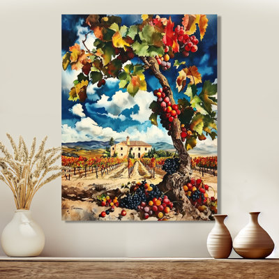Vineyard Horizon In Italy I - Paysages, décoration murale en métal