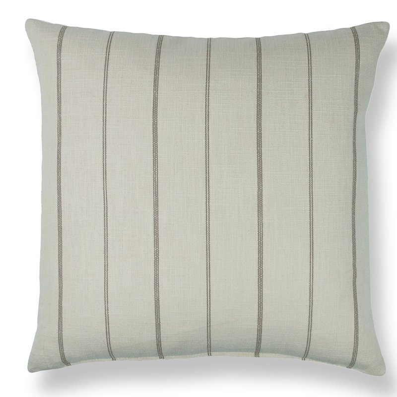 Striped Cotton Blend Reversible Throw Pillow