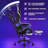 HOFFREE Gaming Chair With LED RGB Lights Massage Video Gamer Chairs With Footrest Ergonomic High Back Reclining Computer Chair With Adjustable Lumbar Support-104296955