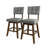 5-Piece Counter-Height Round Dining Set with Tufted Swivel Chairs, Grey-430478207