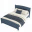 Grand lit plateforme, lit plateforme en bois massif avec lattes de soutien et structure solide, aucun sommier tapissier requis, bleu-1710697020