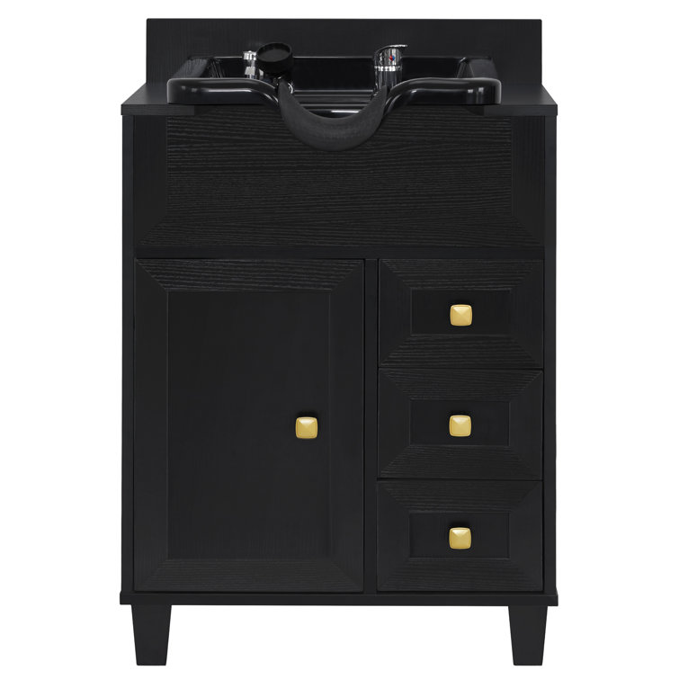 Utility Sink with Backwash Shampoo bowl and Storage Drawers
