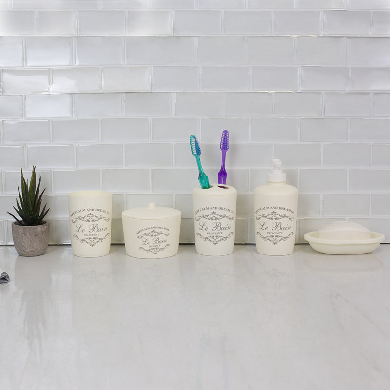  Ensemble d'accessoires de salle de bain 7 pièces Paris, Beige