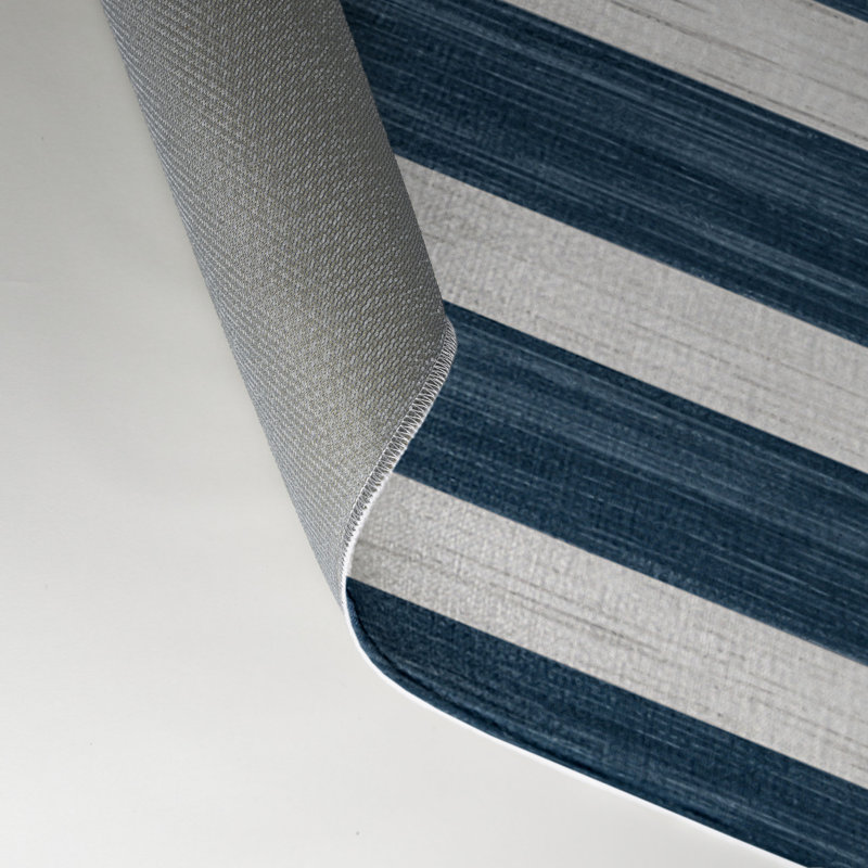 Tapis intérieur / extérieur gris HorizontalStripes, Rectangle 5 pi x 7 pi
