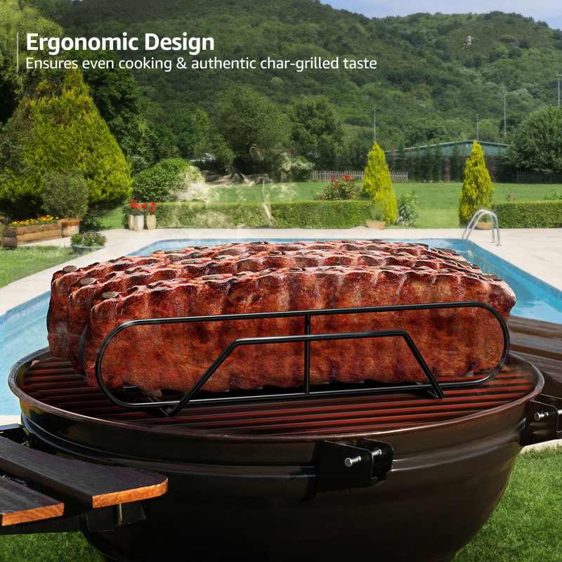 Sorbus Non-Stick Metal Rib Rack, Extra-Large, Black