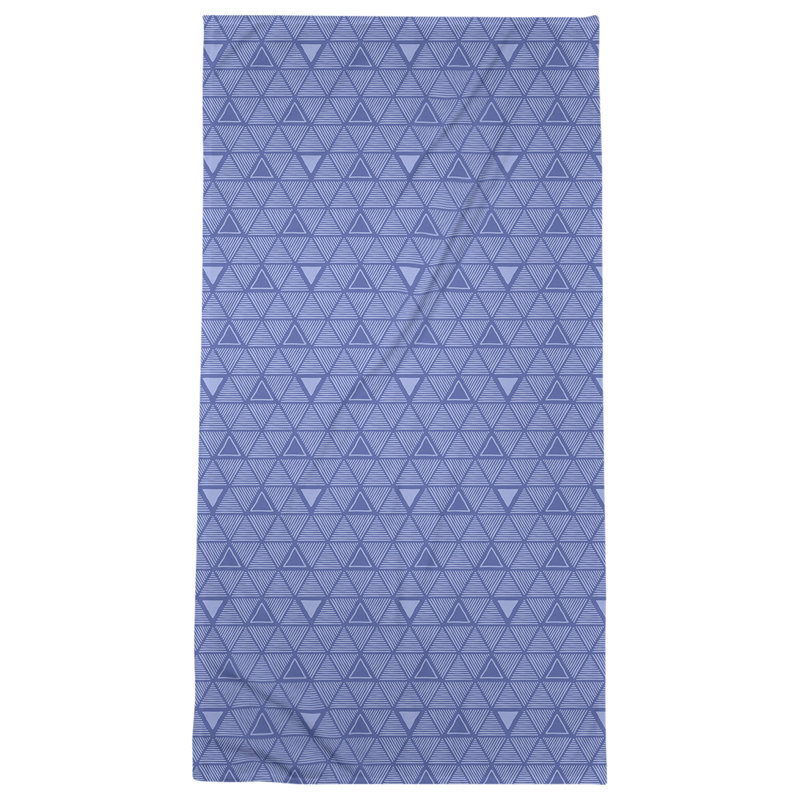 Serviette de plage classique à motif de triangles dessinés à la main, Violet foncé