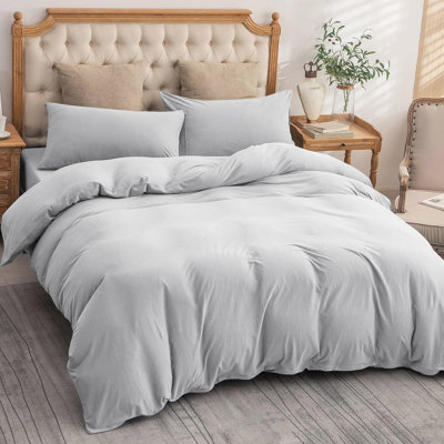 Nitzy Super Soft Reversible Plain Duvet Cover with Pillowcases