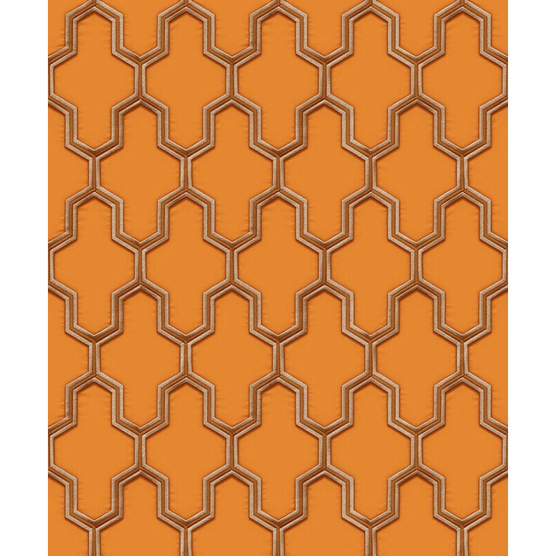 Rouleau de papier peint L 33 pi x l 21 po, Brun / champagne / orange