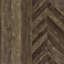 Armoire compacte à 4 tablettes en chêne rustique compact avec carré en bronze industriel, quatre intérieurs pour une organisation soignée dans les salons Finition décorative autoportante, deux entrées de rangement à portes à chevrons