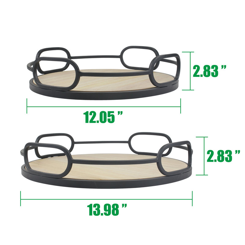 Jhara Metal Tray - Set of 2