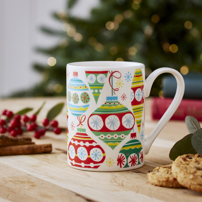 Mug Meirion Tall Mugs Christmas Baubles Mug Single Mug
