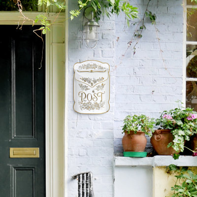 Vintage Wall Mount Mailboxes - Antique Style Metal Letter Box with Nostalgic Charm for Garden, Cottage, and Farmhouse Home Exterior Decor