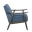 Fauteuil d'appoint avec siège en velours bleu, structure en bois massif gris foncé, rembourrage à ressorts ensachés, style transitionnel, revêtement en tissu, poids du colis : 18 kg