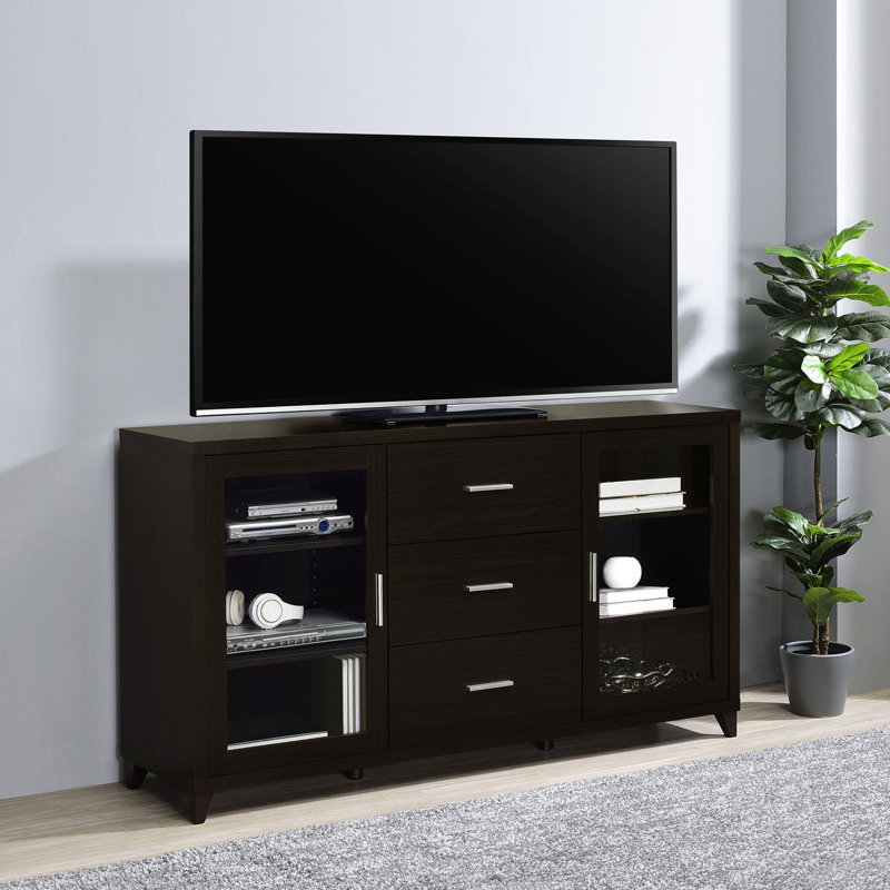 Nyler Cappuccino 3-drawer Rectangular TV Console