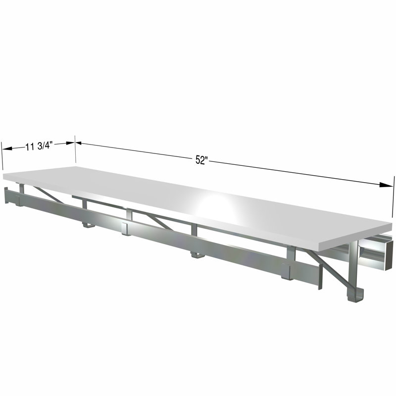 Système de rangement à tablette simple, Blanc, H 8,5 po x l 52 po x P 11,75 po