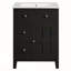 Meuble-lavabo moderne de 24 pouces avec lavabo en céramique, conception compacte avec tiroirs à fermeture en douceur et tablette réglable-1042786074