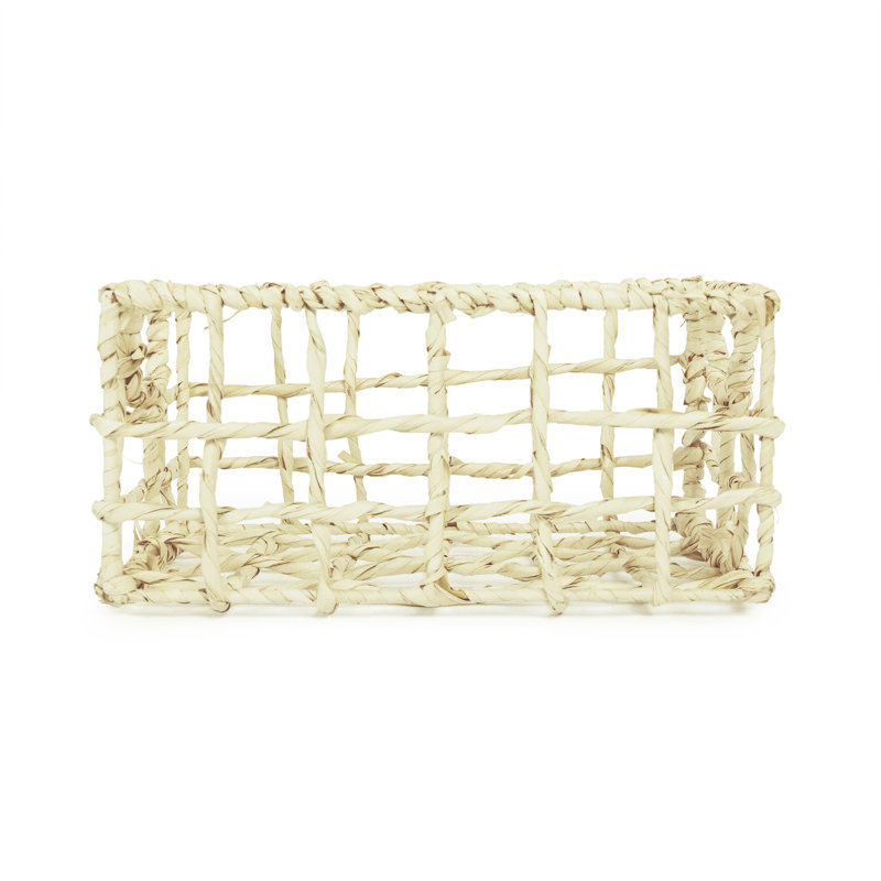 Hand Woven Wicker Decorative Basket, 6" H x 9" W x 13" D
