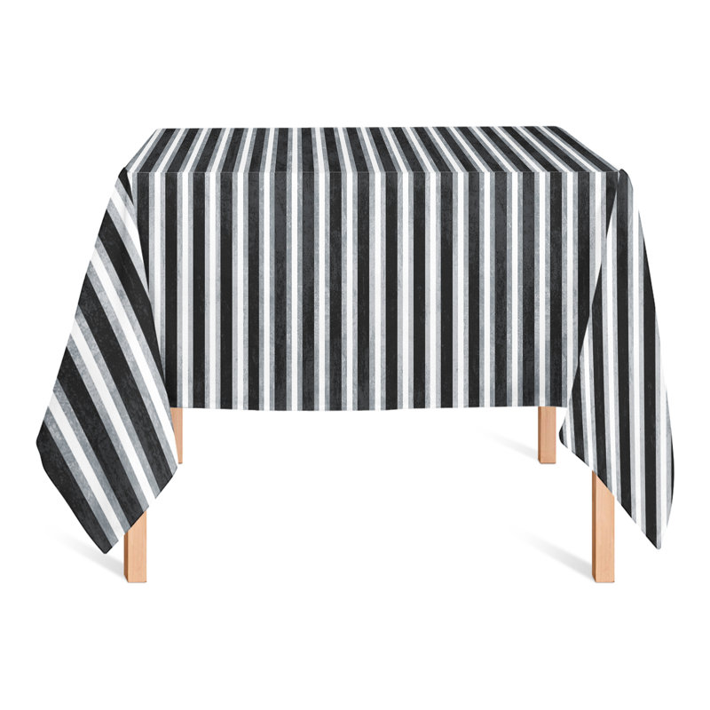 Mccandless Striped Square Tablecloth, Black