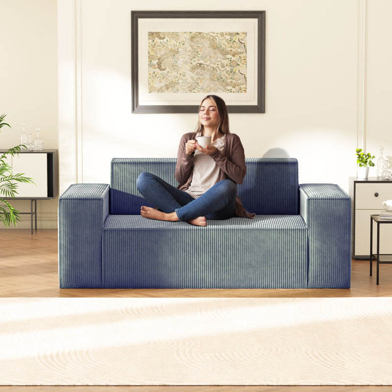 Highgrove Sofa in a Box memory foam sofa without installation and easy to move, deep deep sitting sofa with corduroy sofa for the bedroom office