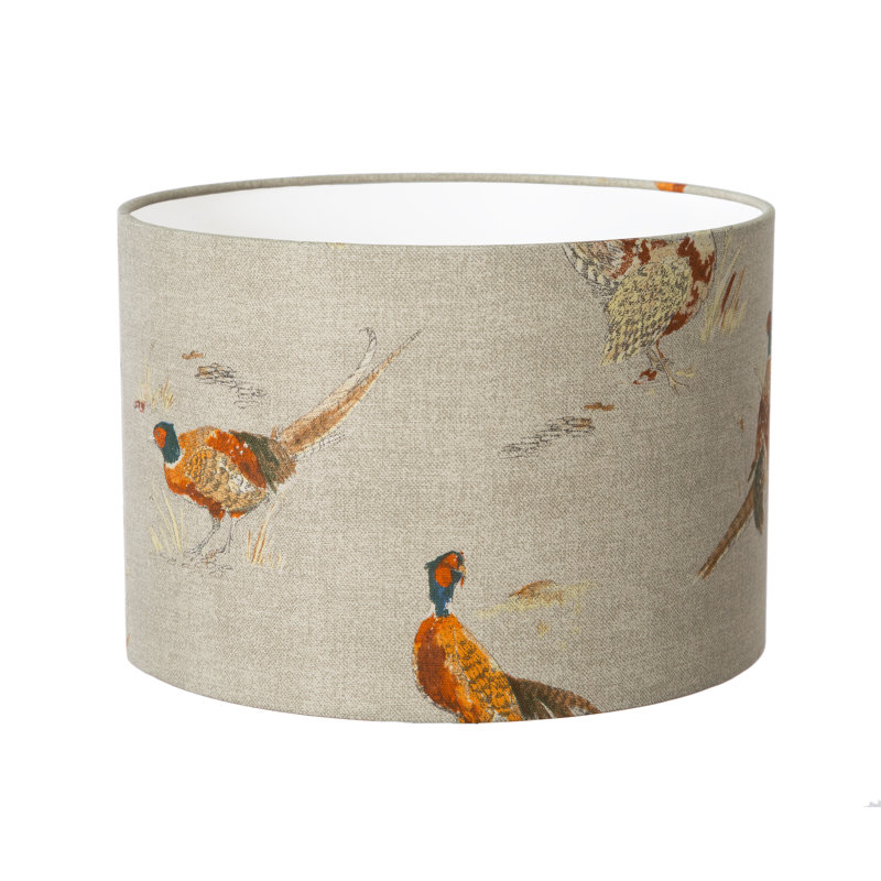 Cotton Drum Lamp Shade ( Screw On ) in Natural, 20cm H x 30cm W x 30cm D