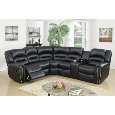 Canapé modulaire inclinable en faux cuir 111 po Falca