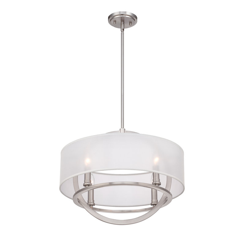 4 - Light Shaded Pendant, Brushed Nickel