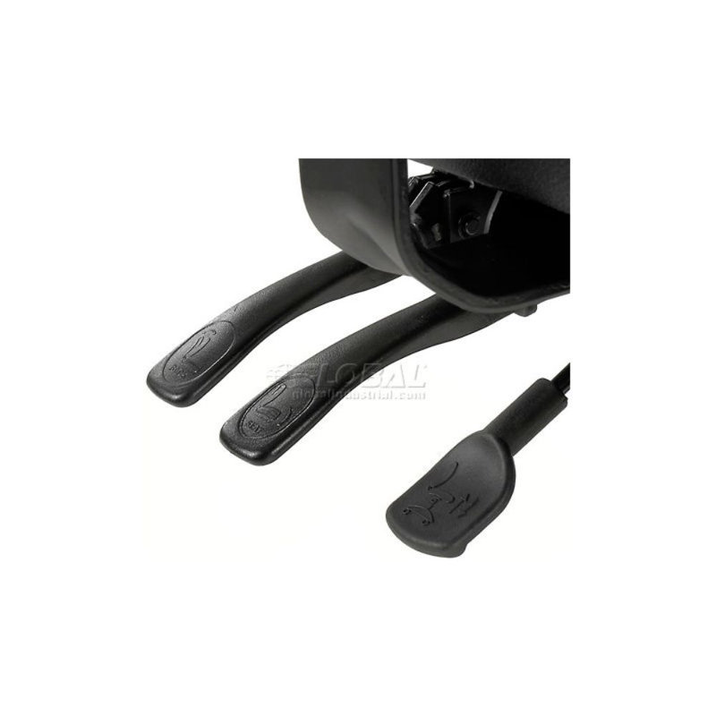 Black Adjustable Vinyl Mid Back Stool with Steel Frame