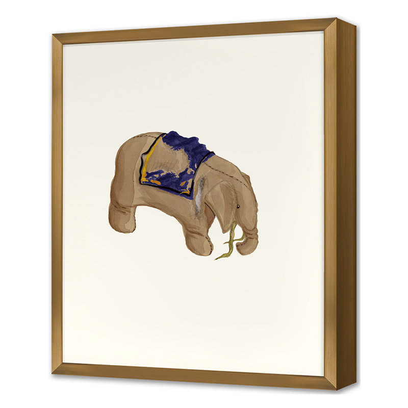 Elephant Print by Grand Archives, Gold Single Picture Framed, 22'' H x 18'' W