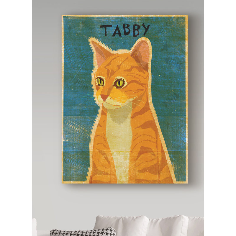 Impression d’art graphique sur toile tendue « tabby » par john w., H 19 po x l 14 po x P 2 po