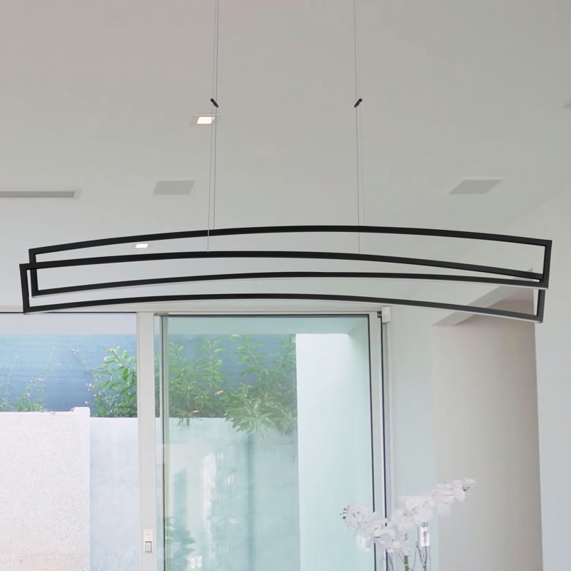 Luminaire suspendu géométrique à DEL 2 lumières Sirius, Noir