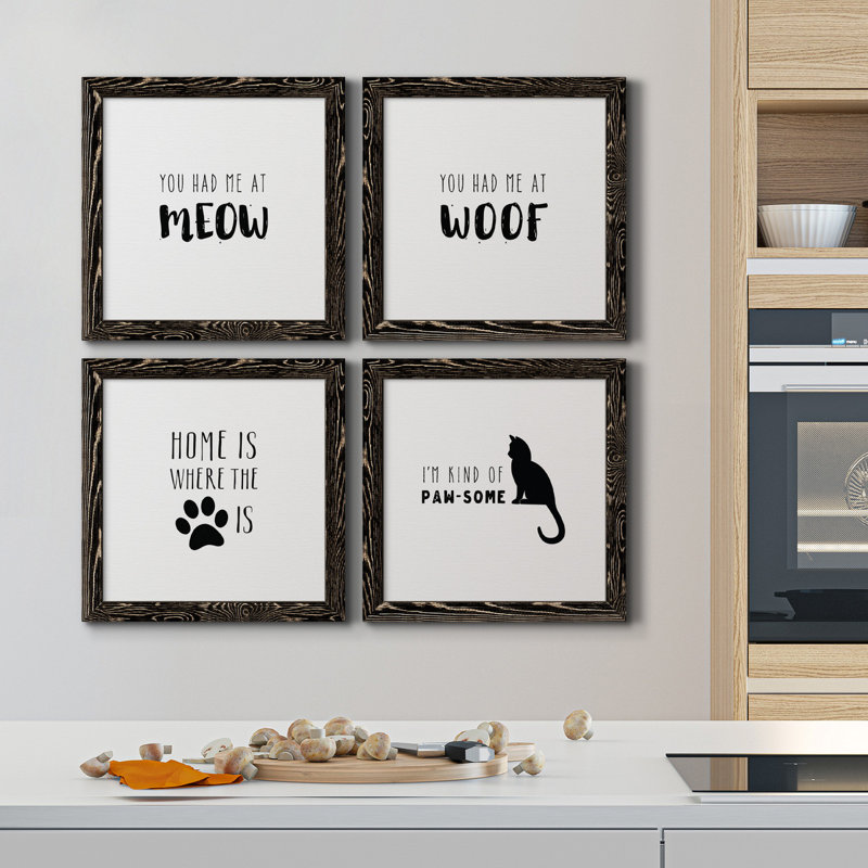 Had Me At Meow - Toile encadrée de qualité supérieure - prête à être accrochée, H 27,5 po x l 110 po x P 1,5 po