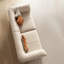 Ensemble de salon en cuir véritable blanc crème 3 pièces
