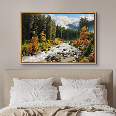 Autumn Fall " Autumn Fall Vibrant Tree Forest River Nature Wildernes "