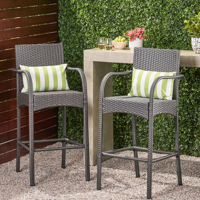 Kd Chair  2  - Finish, Metal Frame, 44.42" Overall Height, Outdoor 2 Chairs Weave, High, Pool