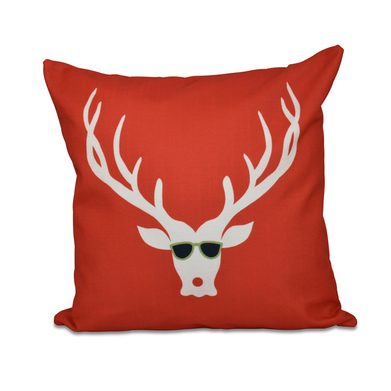 Reversible Throw Pillow, 18" H x 18" W, Red