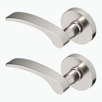 Levier de porte simple Brook de conception moderne dissimulée ne se retourne pas (garde-robe, garde-manger ou couloir) - Style minimaliste élégant en nickel brossé