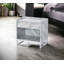 Table d'appoint en faux marbre et chrome