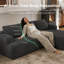 Modern Corduroy Cloud Couch Sectional Sofa, L-Shape 3-Seater Sofa with Smarts Coil Support-1217433027-1217433031