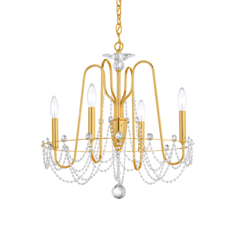 Esmery 4 - Light Chandelier, Aurelia, Clear Heritage Crystal