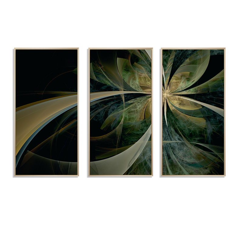 Géode brésilienne bleue - ensemble de 3 reproductions d'art encadrées abstraites sur toile, H 28 po x l 36 po x P 1 po