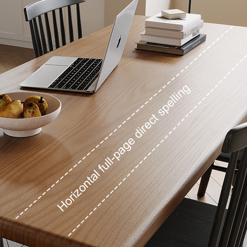 Rectangular ash wood dining table, 29.52"H x 70.86"L x 31.49"W