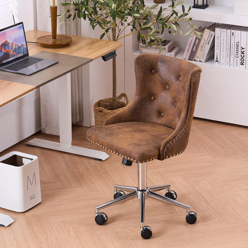 Matthias Task Chair Office Chairs Makeup chair, Bronze, Chrome