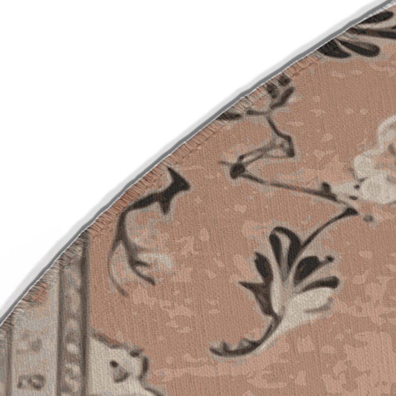 Tapis gris d'intérieur et d'extérieur Tabriz, Rond 5 pi