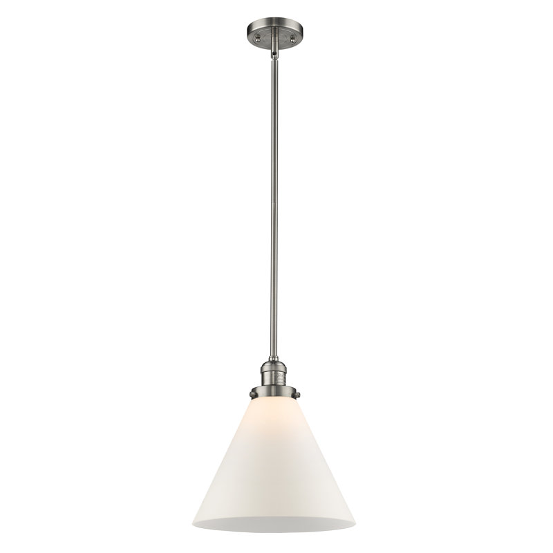 Anner 1 - Light Single Pendant, Matte White, Brushed Satin Nickel