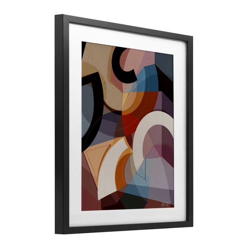 «Arched Shapes Composition», reproduction sous verre encadrée, design par Ishita Banerjee, Cadre noir minuit