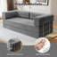 Canapé-lit pliant de 78,7 po, canapé-lit convertible avec coussins amovibles, canapé de plancher confortable pour salon, chambre à coucher, appartement, sans assemblage, velours côtelé, canapé de compression dans une boîte, gris clair