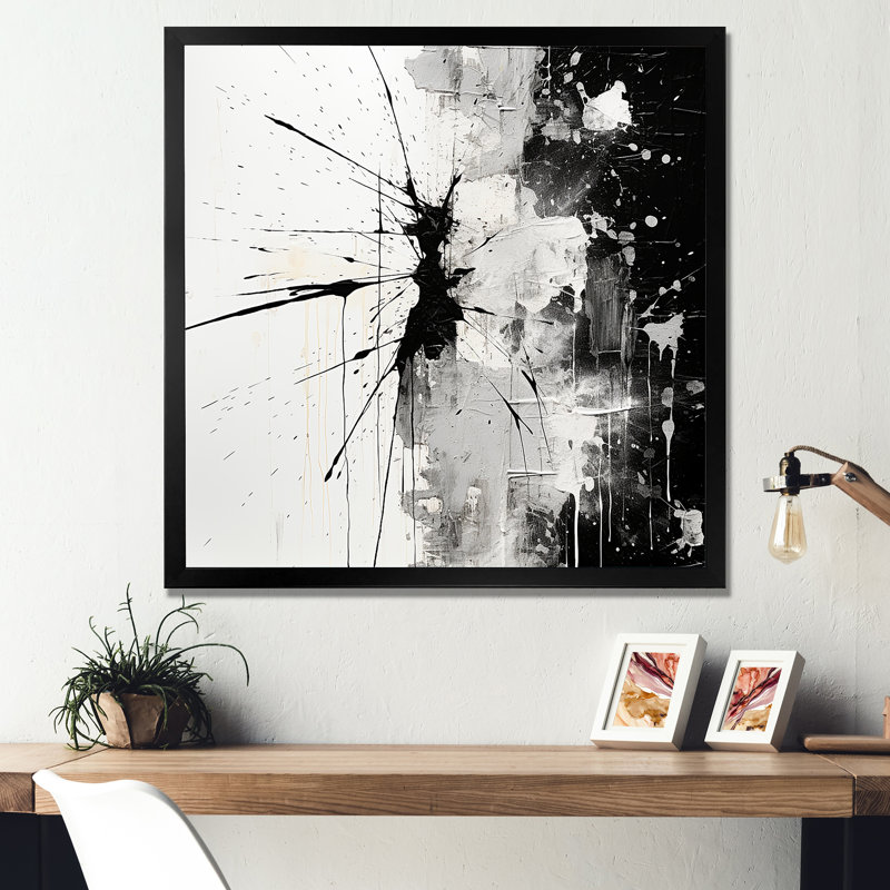 Art mural abstrait sur toile Minimalisme, Cadre simple noir, H 30 po x l 30 po x P 1 po
