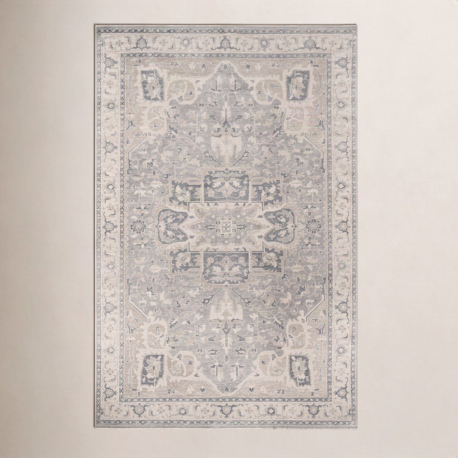 Lucy Gray Hand-Knotted Wool Oriental Rug, Rectangle 2' x 3'
