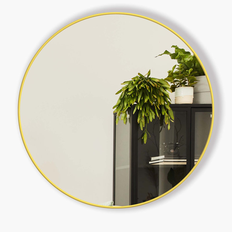 Metal Wall Mirror, Gold, 48" x 48"